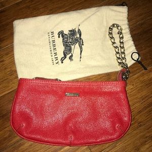 AUTH. Burberry Clara Red Wristlet 🔥🔥